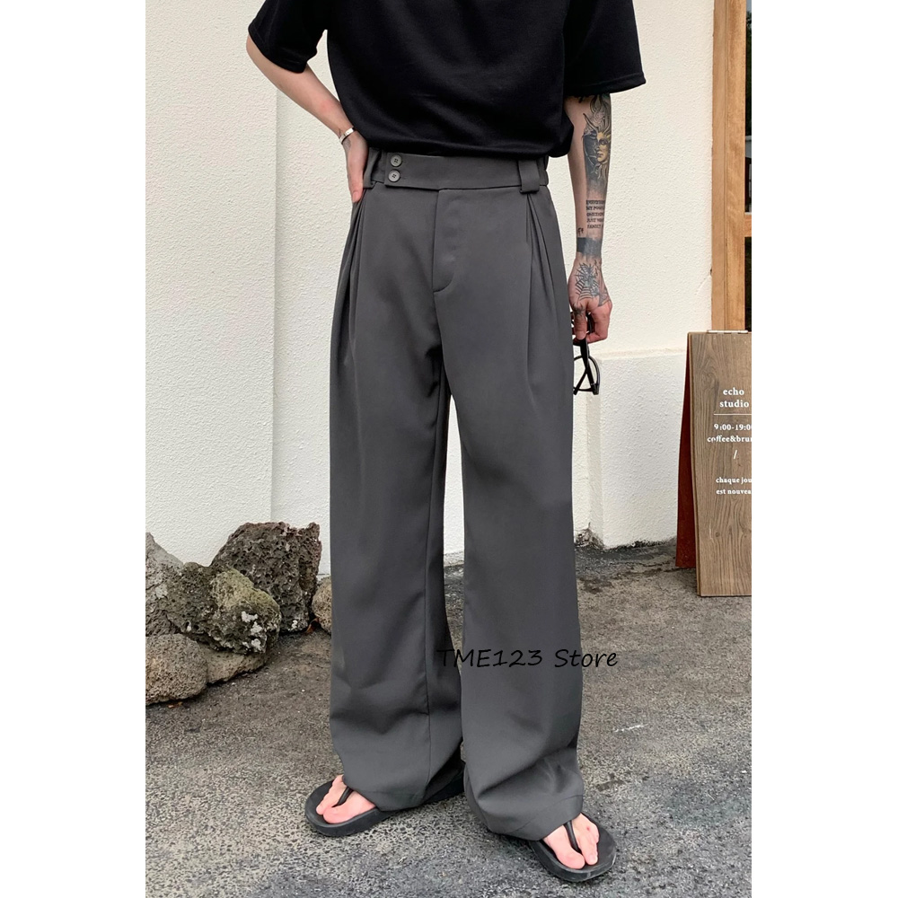 Tailored Trouser Wide - Loose Fit Casual Pants Men's Solid