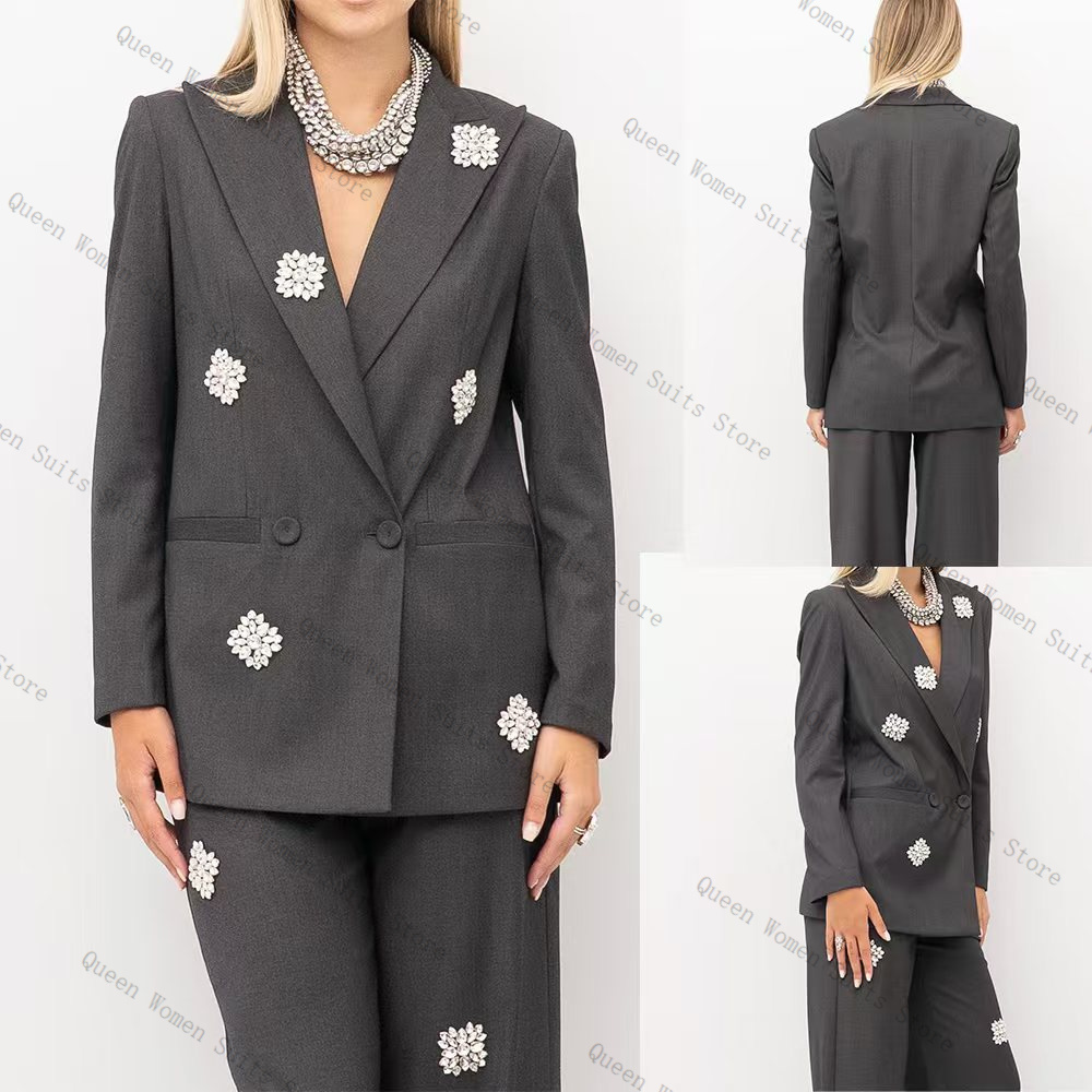 Women Formal Wear Coat - Grey Women Suit Set 2 Piece
