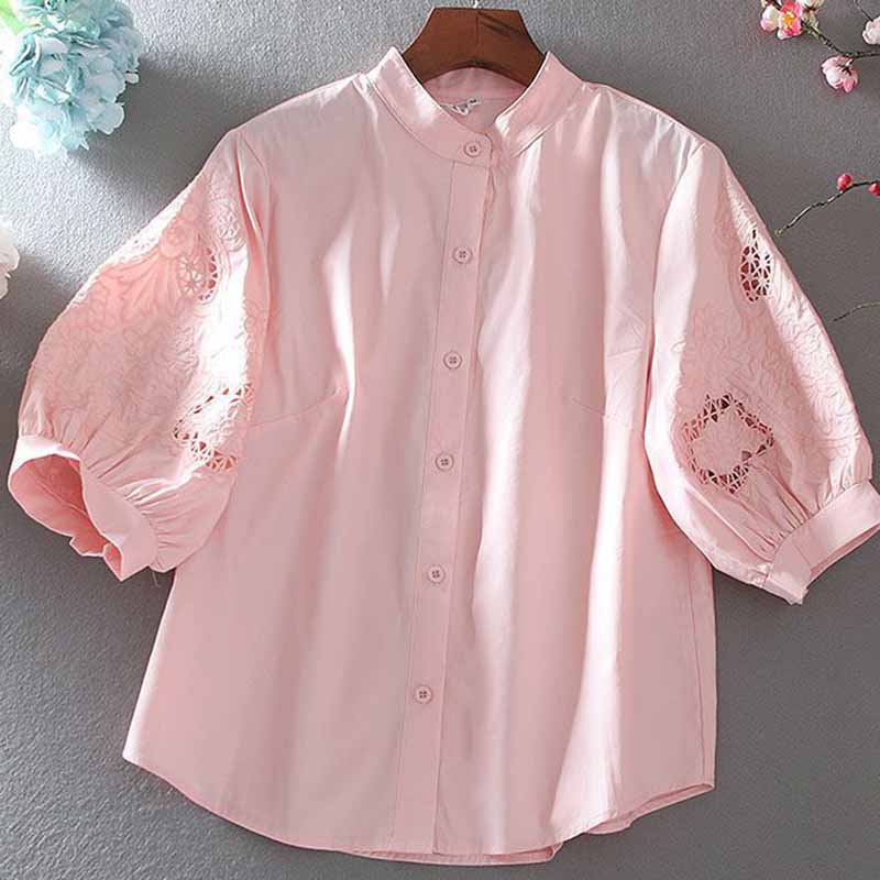 Female Formal Wear - 2025 Summer Pure Cotton Stand-up Collar