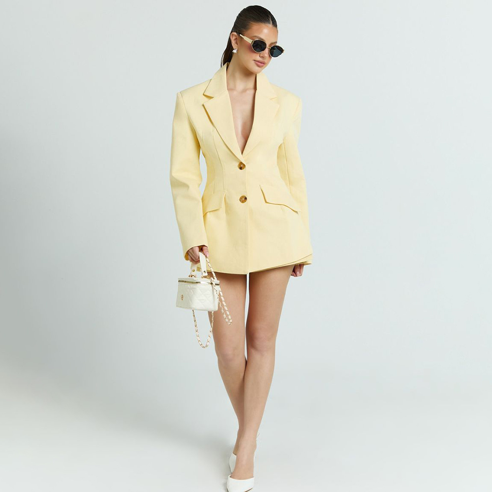 Light Yellow Women's 2Pic Suit - Women Formal Wear Shirts reseña y precio