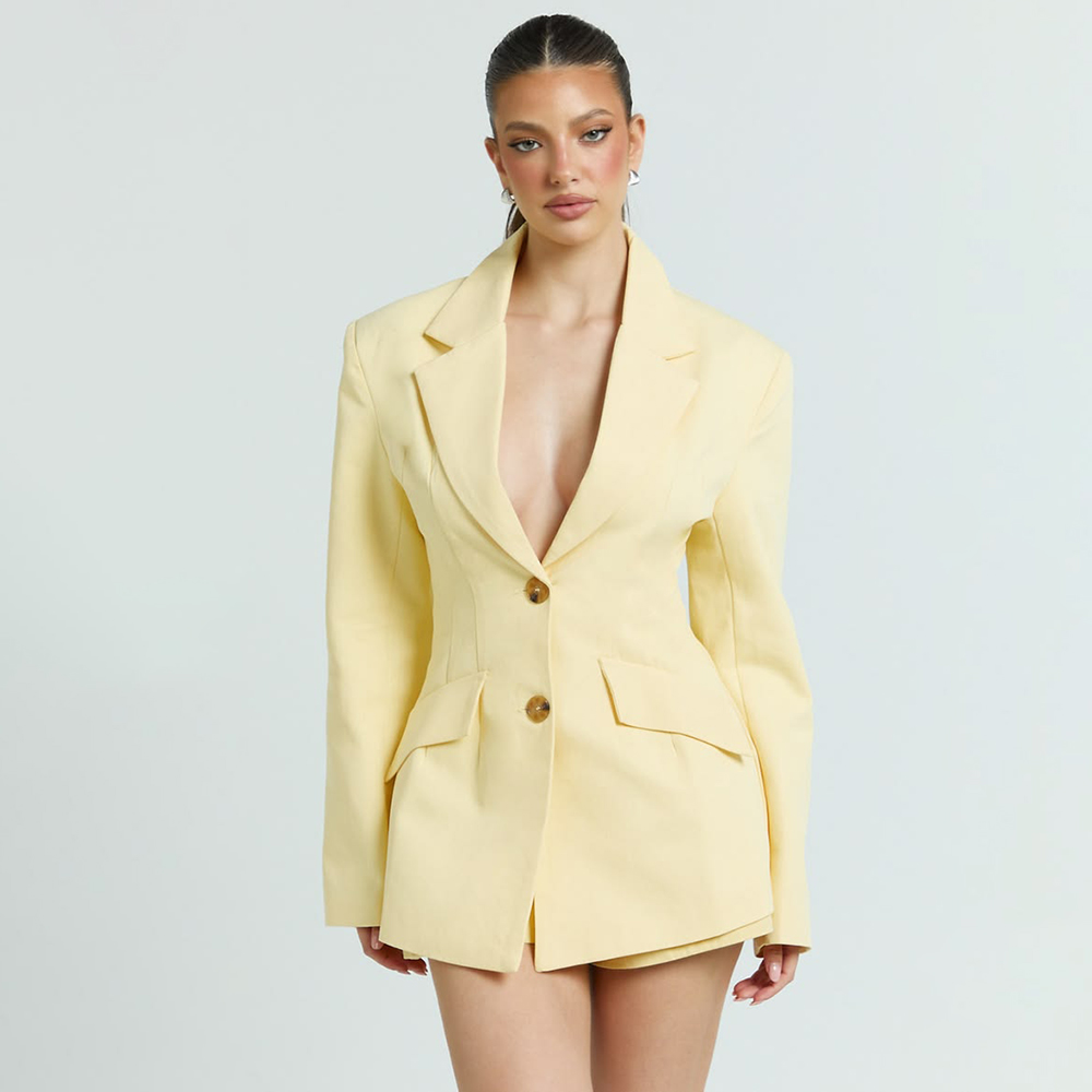 Light Yellow Women's 2Pic Suit - Women Formal Wear Shirts reseña y precio