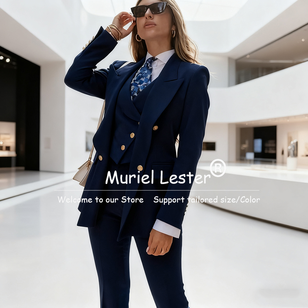 Elegant Blue Women's Suits Dou - Blazer Set Women Formal reseña y precio