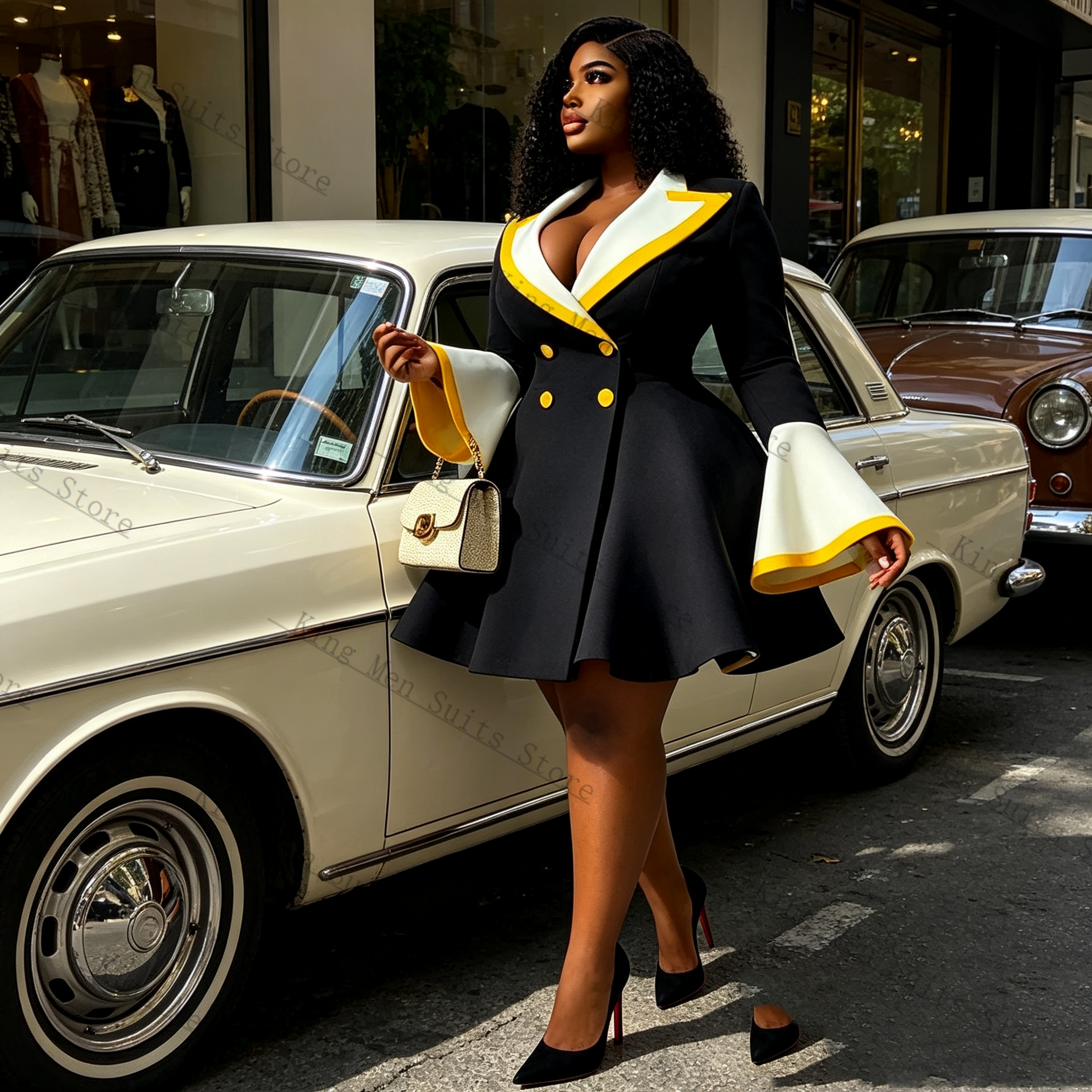 Spring Women Suit Skirt 1 Pcs  - Women Formal Wear Black And White reseña y precio