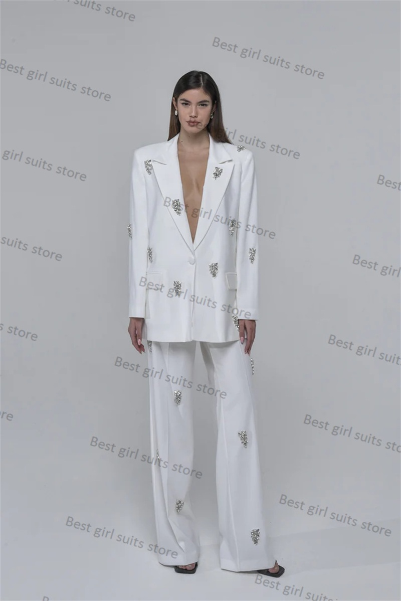 2 Piece Formal Women Suit Pant - Tailored Trouser Wide reseña y precio