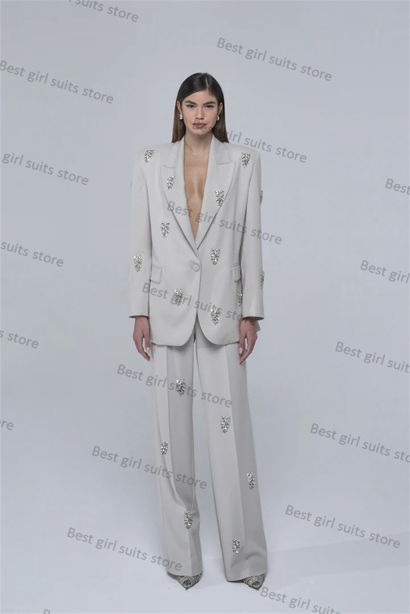 2 Piece Formal Women Suit Pant - Tailored Trouser Wide reseña y precio