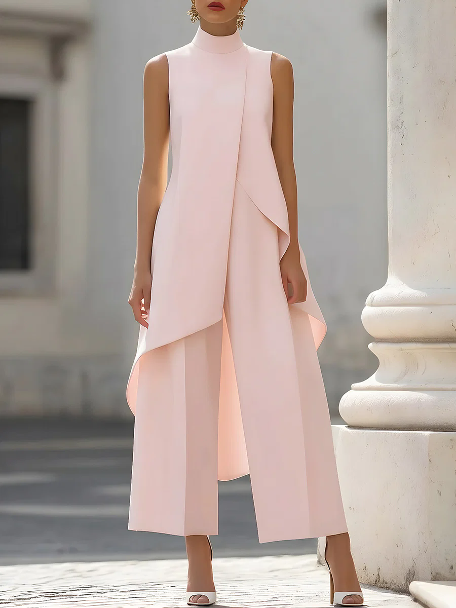 Sleeveless High Neck Asymmetri - Female Formal Wear reseña y precio