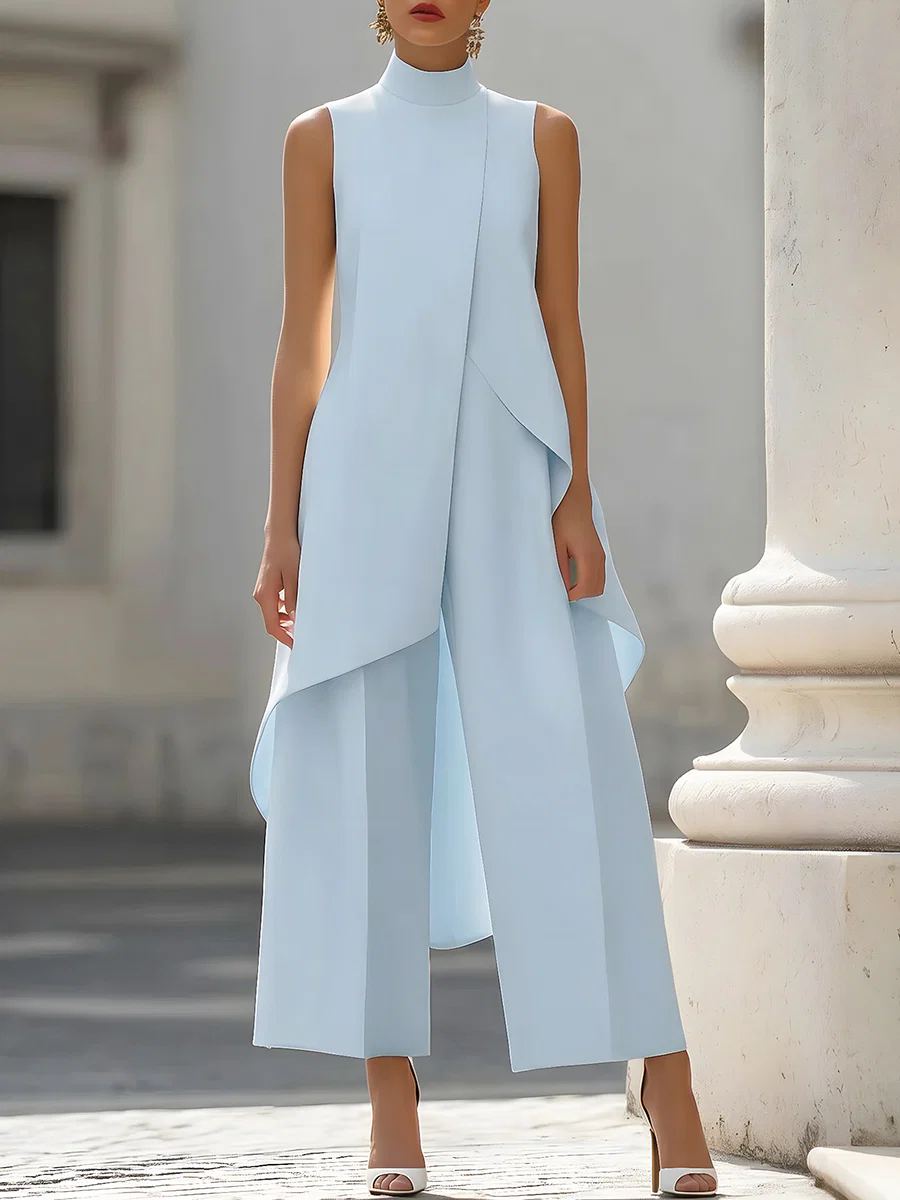 Sleeveless High Neck Asymmetri - Female Formal Wear reseña y precio