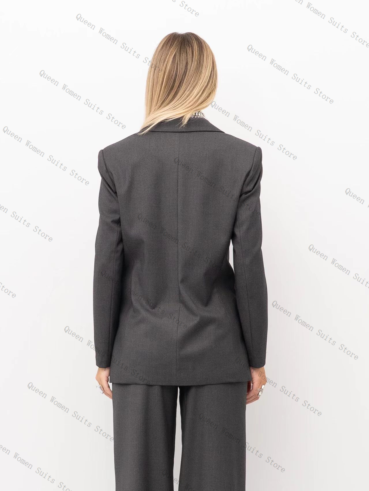 Grey Women Suit Set 2 Piece Cr - Women Formal Wear Coat reseña y precio