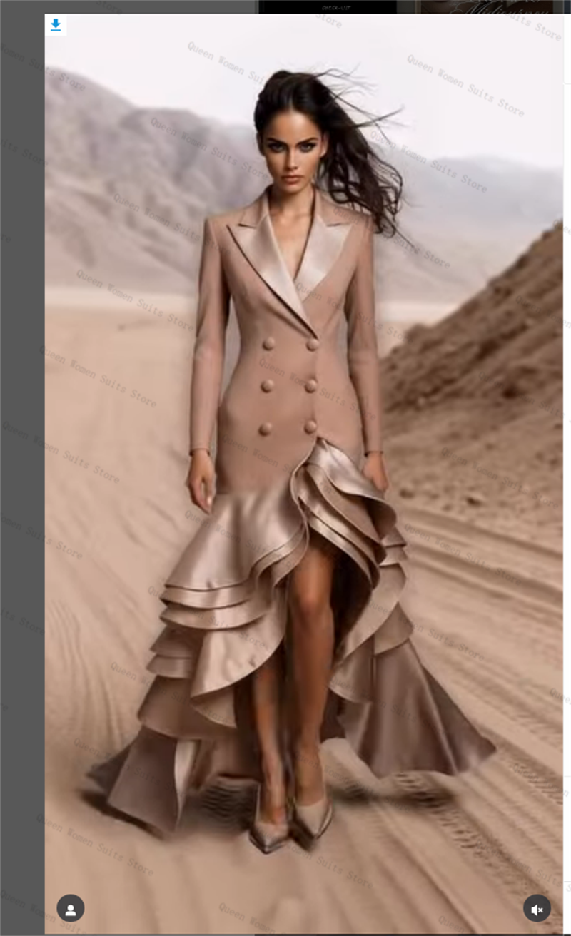 Champagne Women Suit 1 Piece L - Women Formal Wear Coat reseña y precio