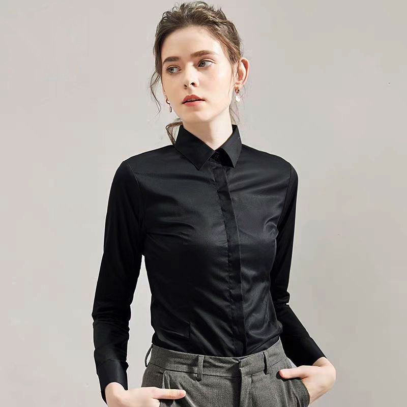 Summer Black Shirt Short-sleev - Women Formal Wear Black And White reseña y precio