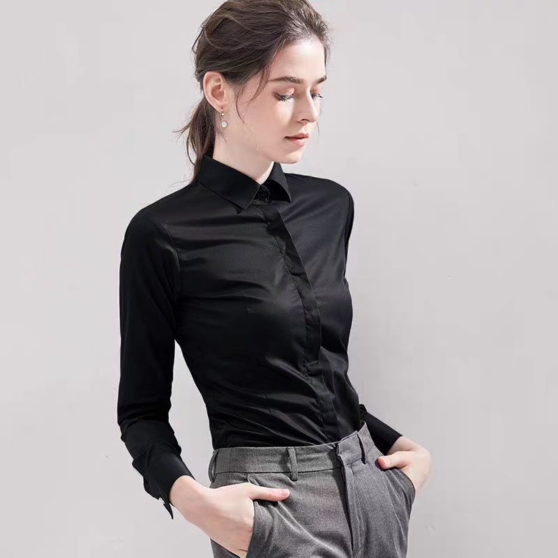 Summer Black Shirt Short-sleev - Women Formal Wear Black And White reseña y precio