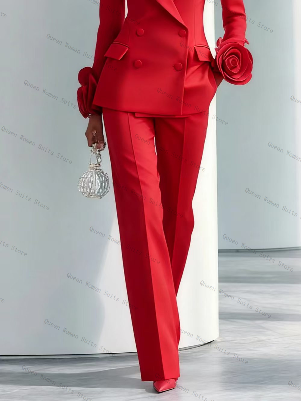 Luxury Red Women Suit Set 2 Pc - Women Formal Wear Coat reseña y precio
