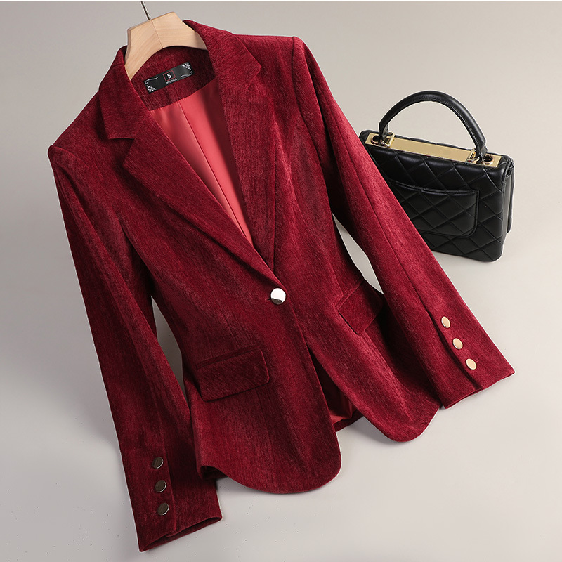 Yellow Gold Velvet Blazer Wome - Women Formal Wear Coat reseña y precio