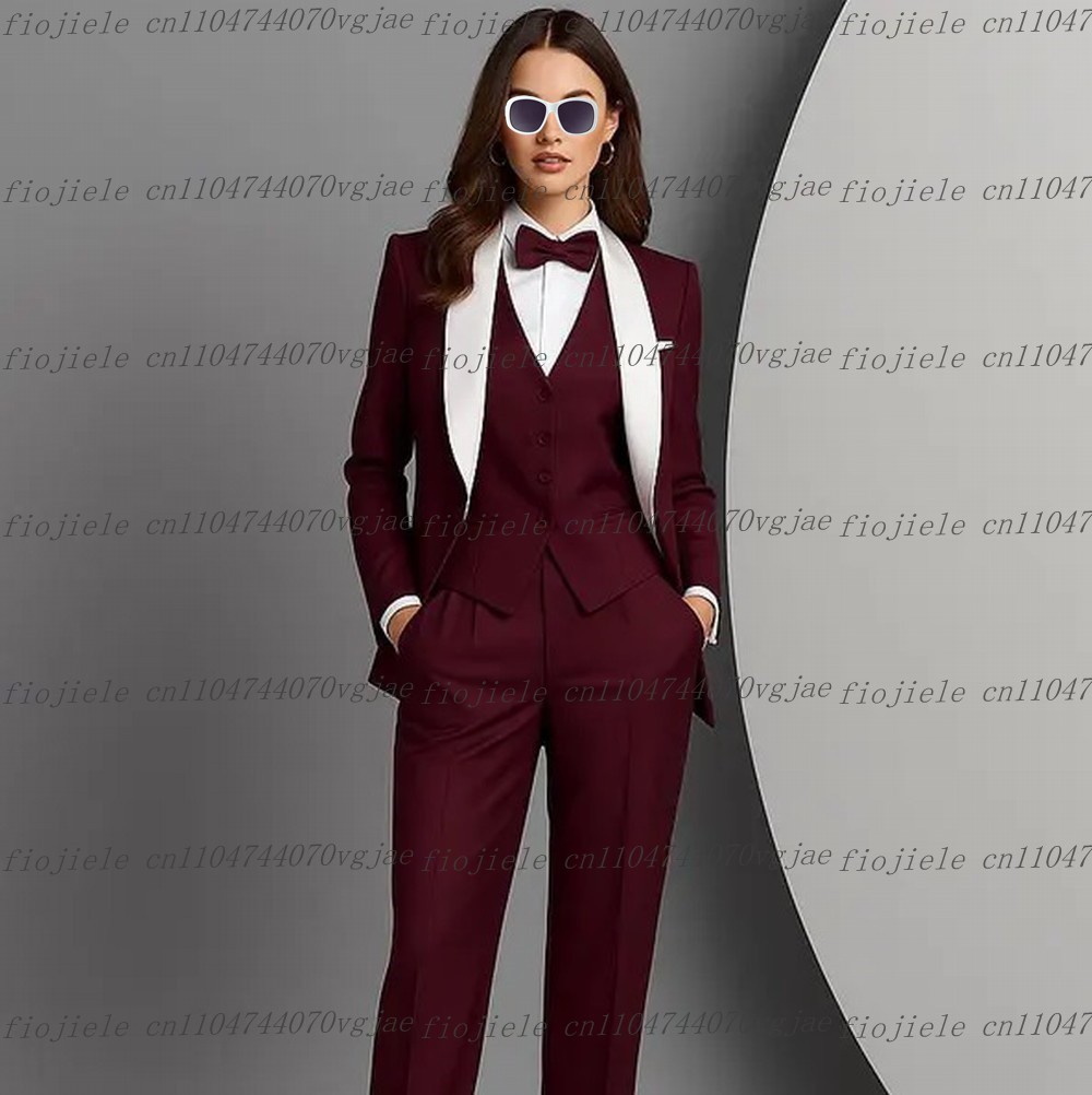 White Burgundy Formal Business - Blazer Set Women Formal reseña y precio