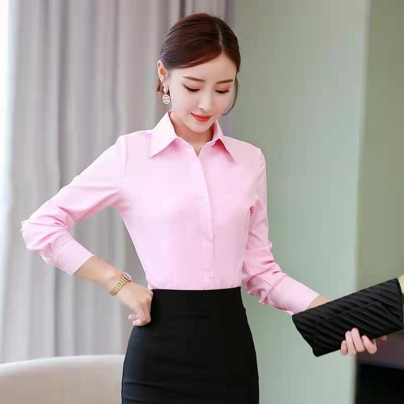 Korean Slim Black White Blouse - Women Formal Wear Shirts reseña y precio