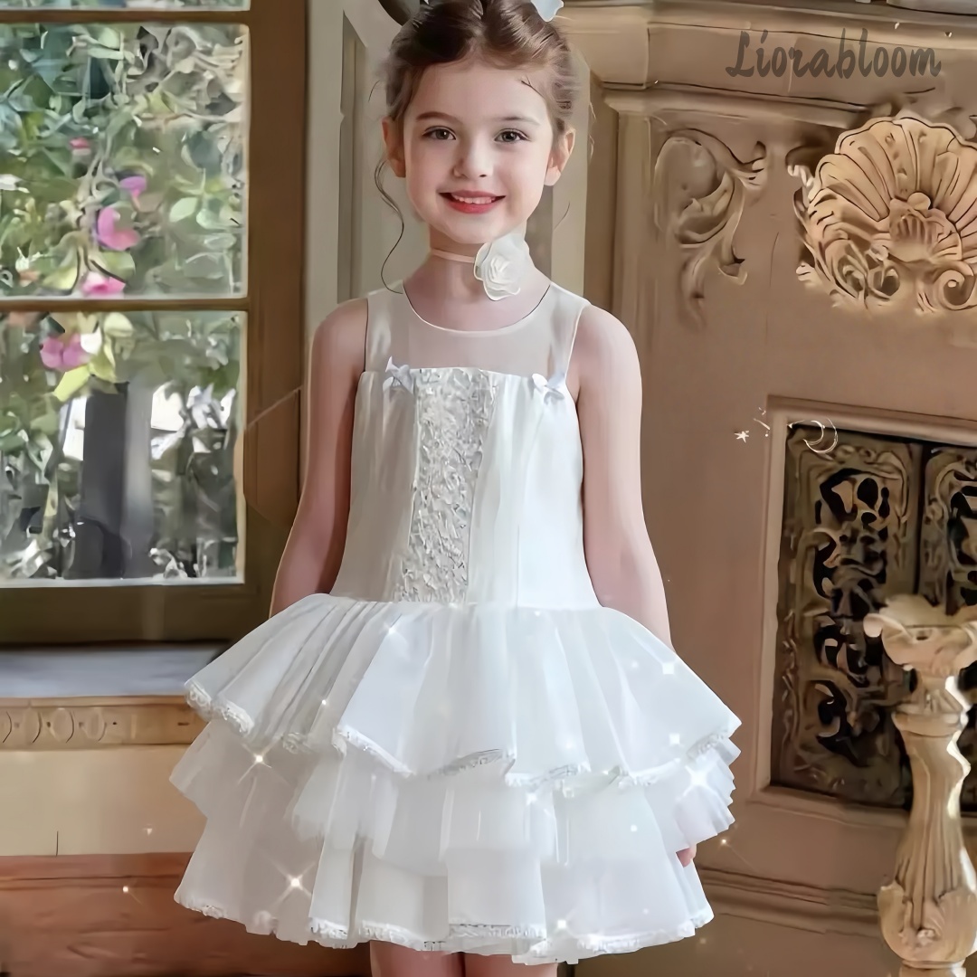 Girls' White Embroidered Forma - Women Formal Wear For Wedding reseña y precio