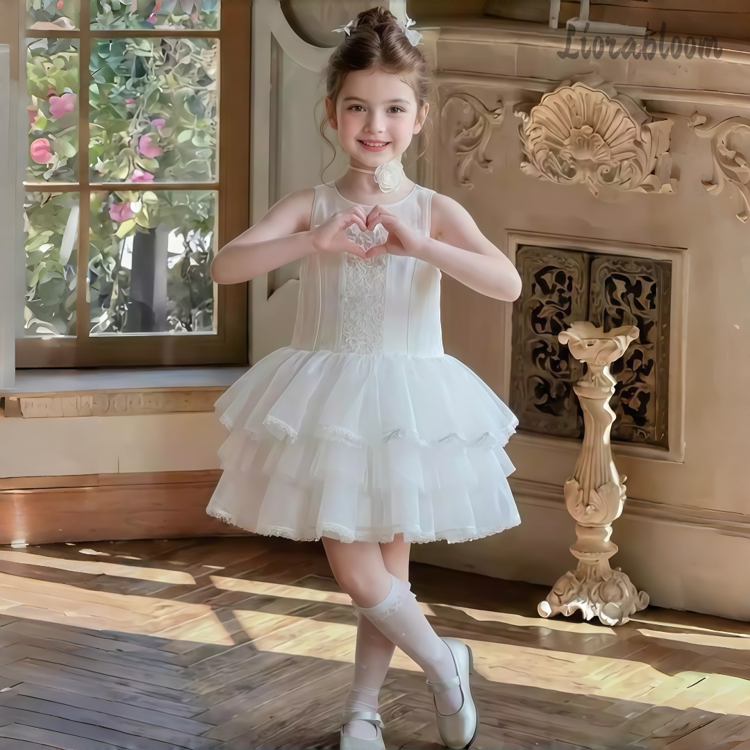 Girls' White Embroidered Forma - Women Formal Wear For Wedding reseña y precio