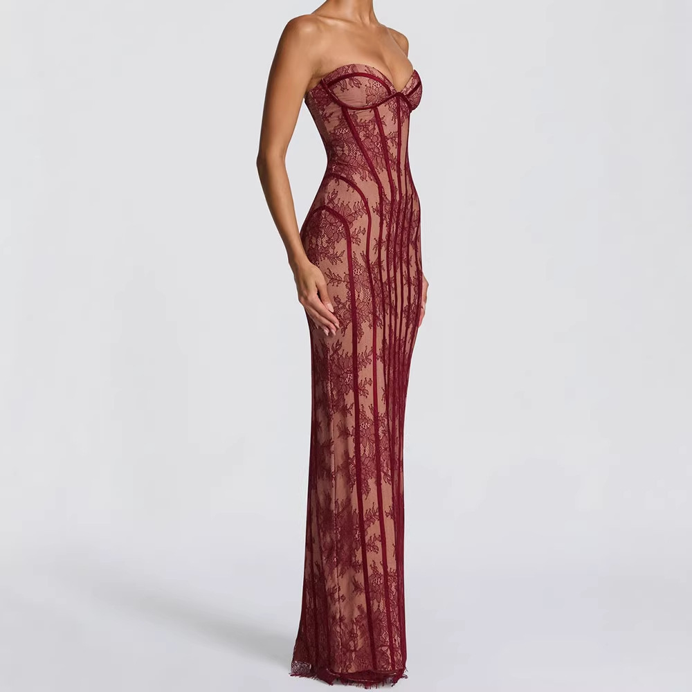 Strapless Bodycon Maxi Dress f - Female Formal Wear reseña y precio