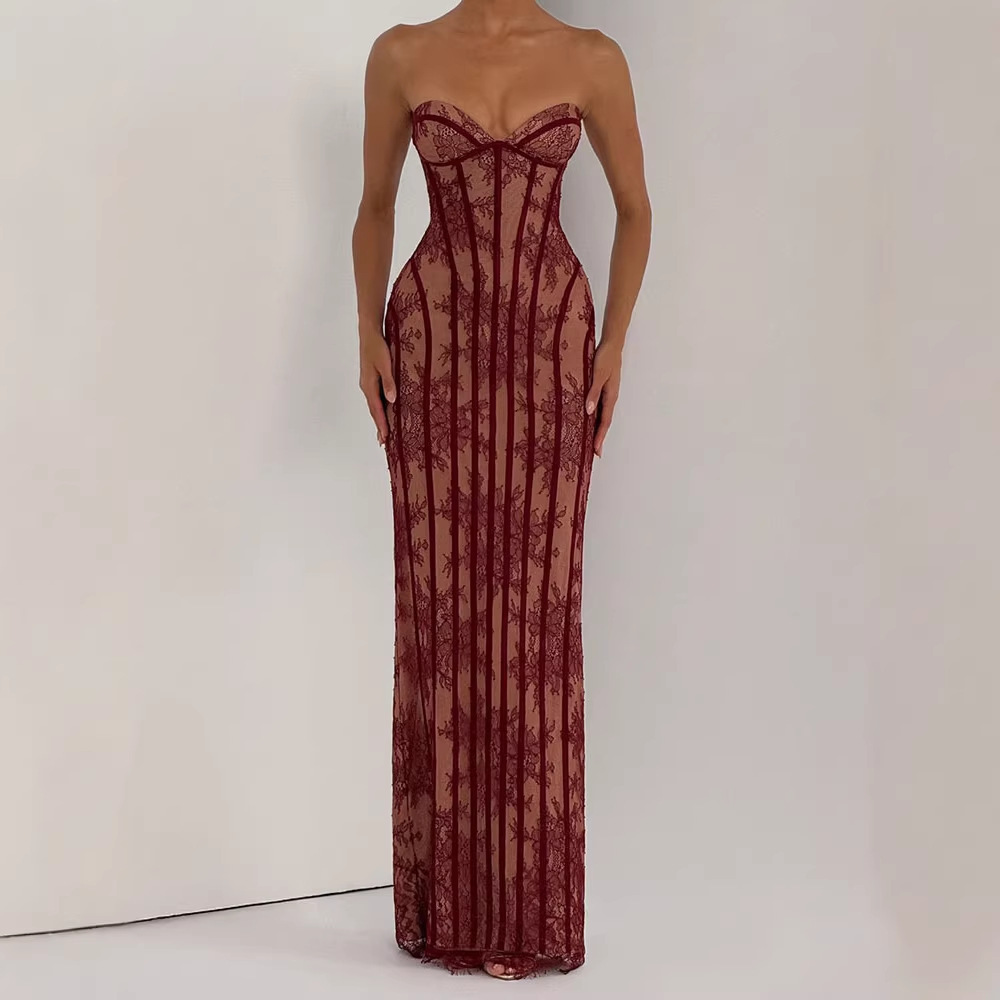 Strapless Bodycon Maxi Dress f - Female Formal Wear reseña y precio