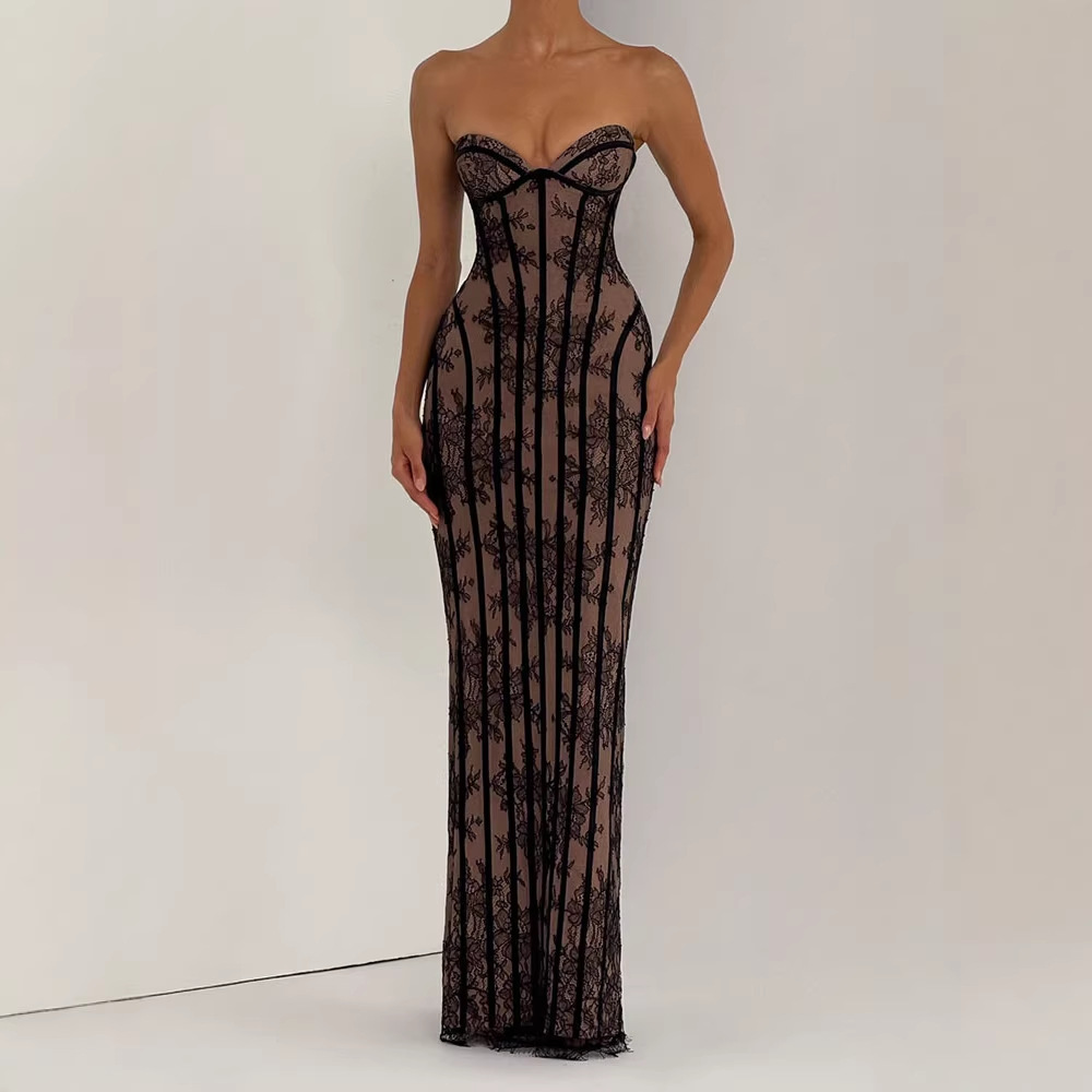 Strapless Bodycon Maxi Dress f - Female Formal Wear reseña y precio