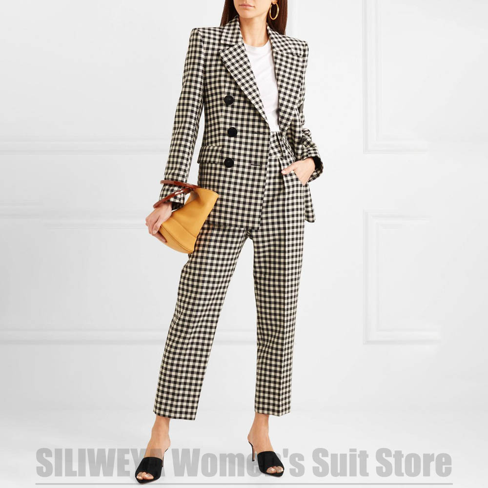 Women's Black White Gingham Tw - Women Formal Wear Black And White reseña y precio