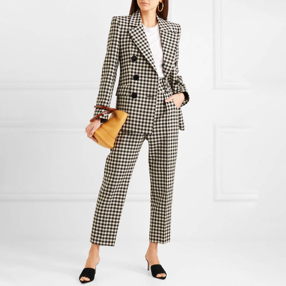 Women's Black White Gingham Tw - Women Formal Wear Black And White reseña y precio